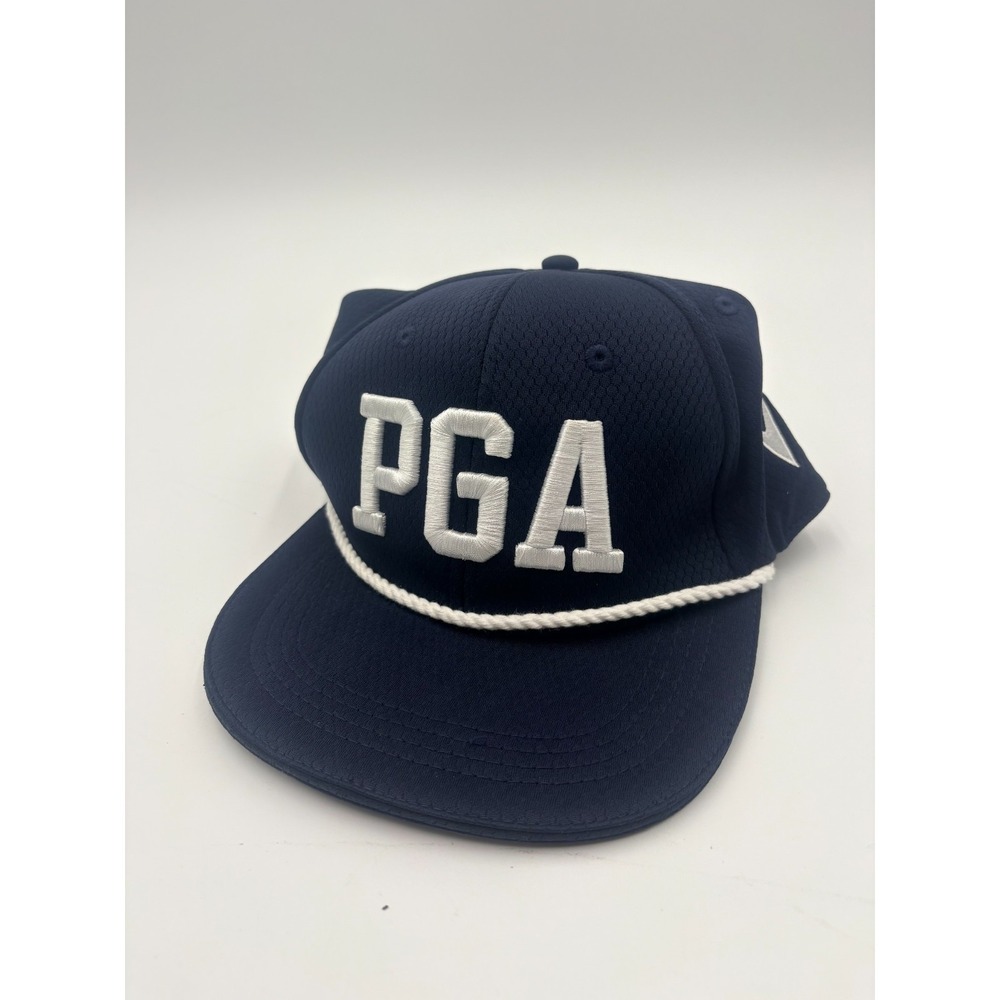 Macron PGA Jr League Golf Rope Baseball Hat Size SR Navy Performance Snapback